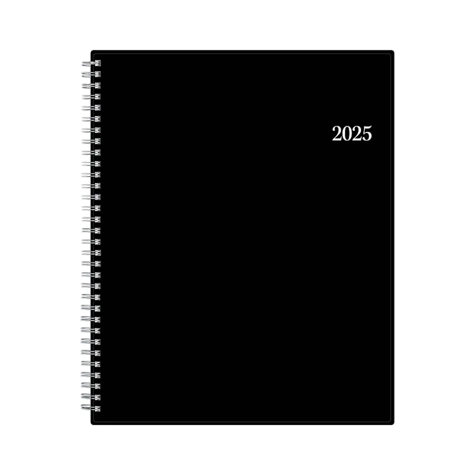 2025 Blue Sky Enterprise 8.5" x 11" Weekly & Monthly Planner, Plastic Cover, Black (111288-25)