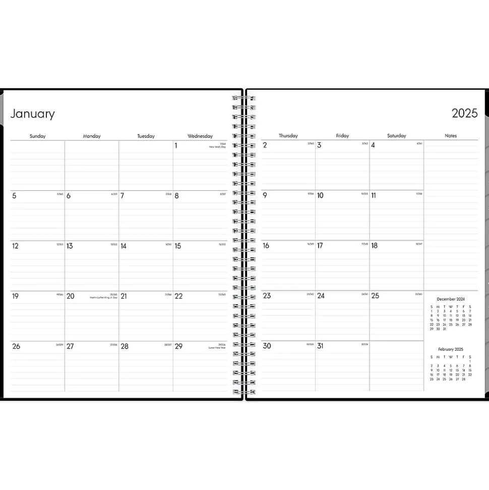 2025 Blue Sky Enterprise 8.5" x 11" Weekly & Monthly Planner, Plastic Cover, Black (111288-25)