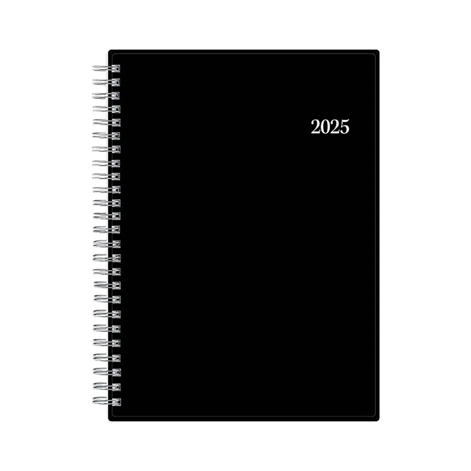 2025 Blue Sky Enterprise 5.88" x 8.63" Weekly & Monthly Planner, Plastic Cover, Black (131793-25)