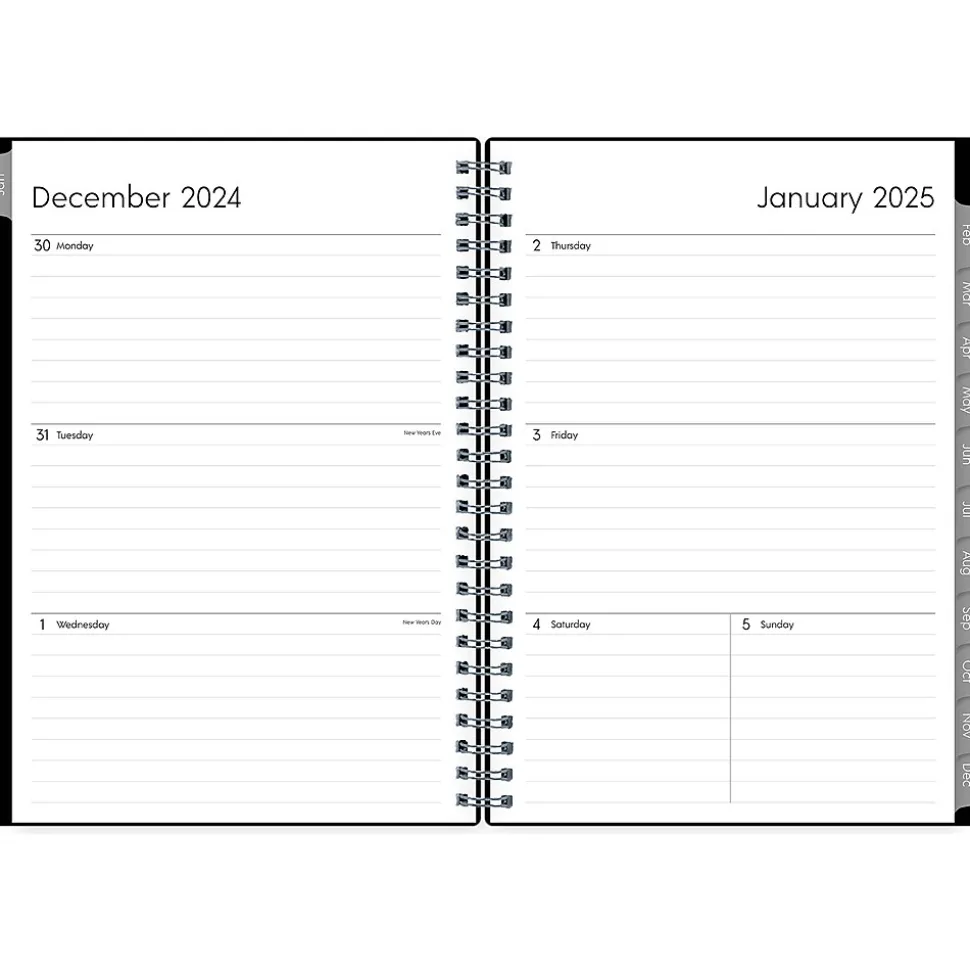 2025 Blue Sky Enterprise 5.88" x 8.63" Weekly & Monthly Planner, Plastic Cover, Black (131793-25)