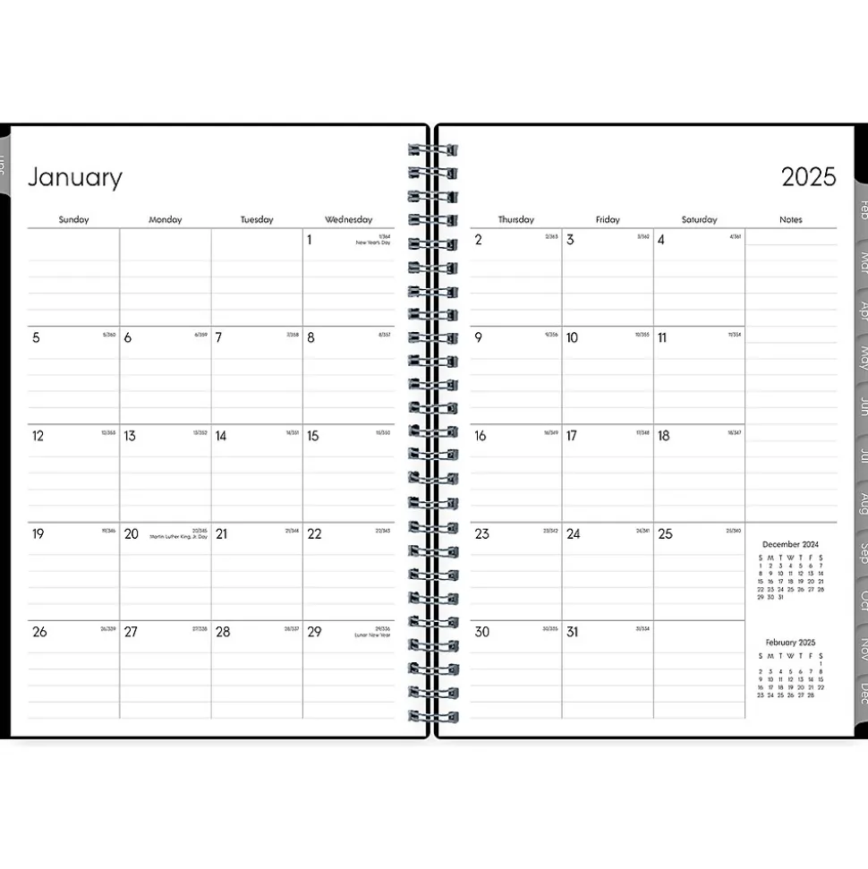 2025 Blue Sky Enterprise 5.88" x 8.63" Weekly & Monthly Planner, Plastic Cover, Black (131793-25)