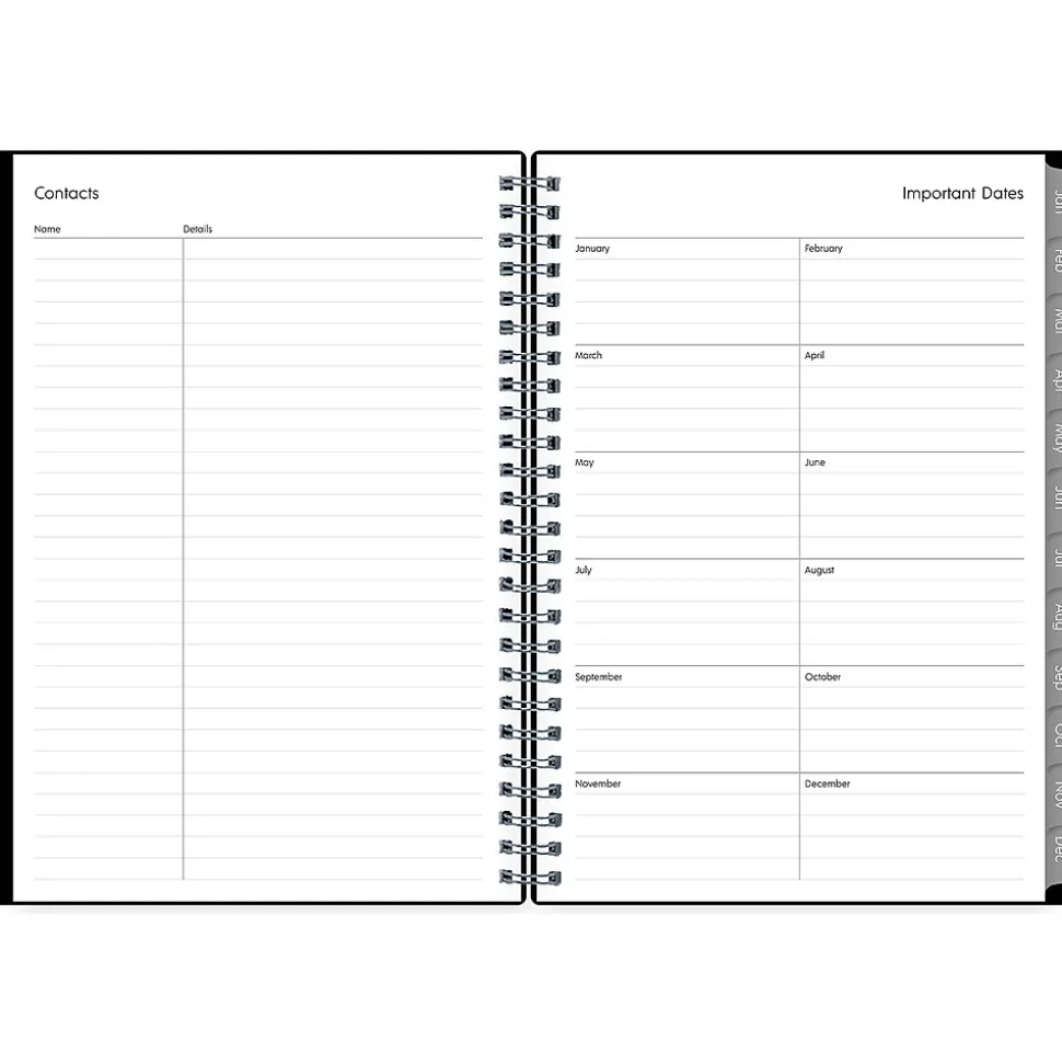 2025 Blue Sky Enterprise 5.88" x 8.63" Weekly & Monthly Planner, Plastic Cover, Black (131793-25)
