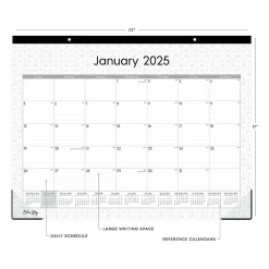2025 Blue Sky Enterprise 22" x 17" Monthly Desk Pad Calendar, White/Gray (111294-25)