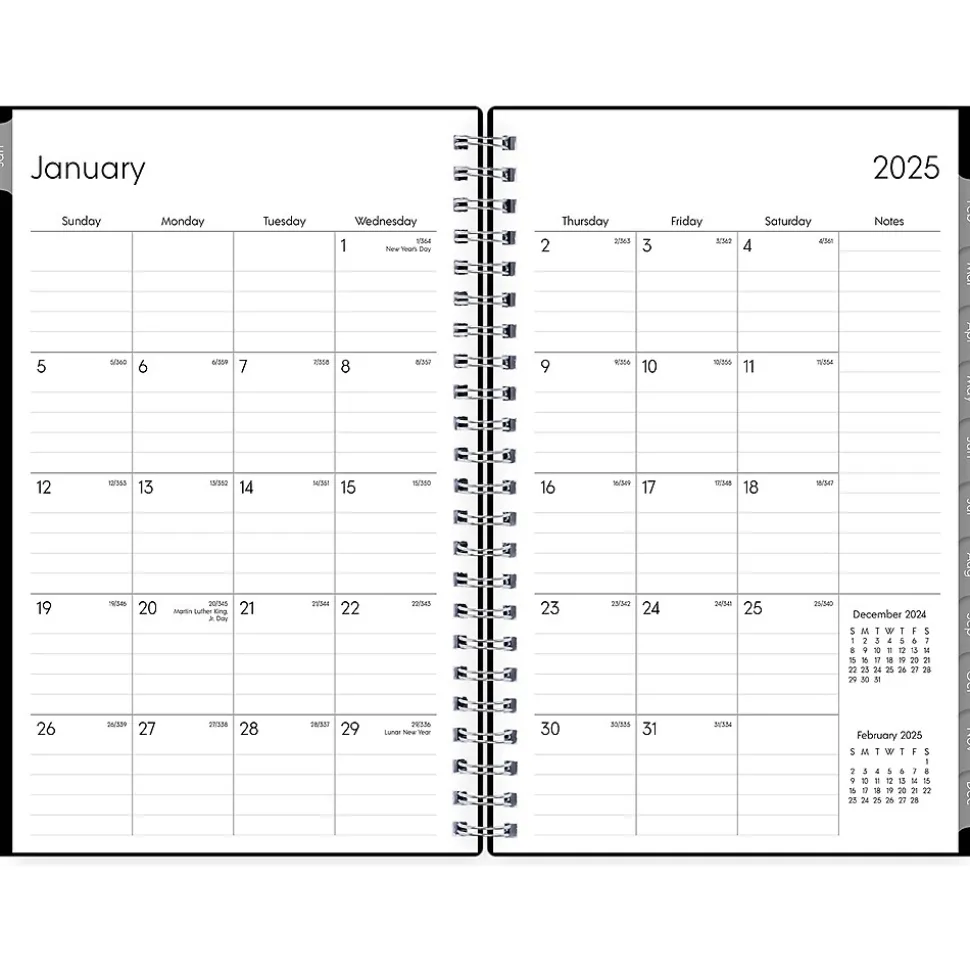 2025 Blue Sky Enterprise 5" x 8" Weekly & Monthly Planner, Plastic Cover, Black (111291-25)