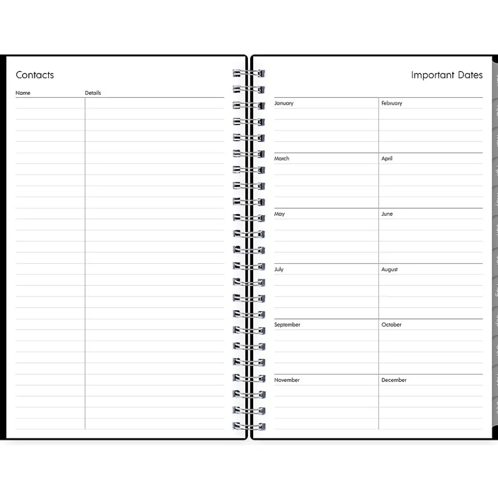 2025 Blue Sky Enterprise 5" x 8" Weekly & Monthly Planner, Plastic Cover, Black (111291-25)