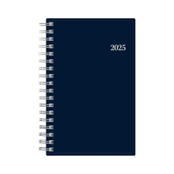 2025 Blue Sky Enterprise 3.63" x 6.13" Weekly & Monthly Planner, Plastic Cover, Navy (147976)