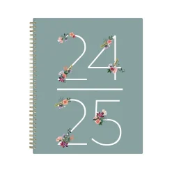 2024-2025 Blue Sky Greta 8.5" x 11" Academic Weekly & Monthly Planner, Plastic Cover, Green (136479-A25)