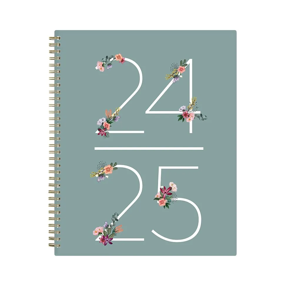 2024-2025 Blue Sky Greta 8.5" x 11" Academic Weekly & Monthly Planner, Plastic Cover, Green (136479-A25)