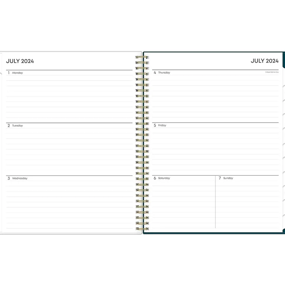 2024-2025 Blue Sky Greta 8.5" x 11" Academic Weekly & Monthly Planner, Plastic Cover, Green (136479-A25)