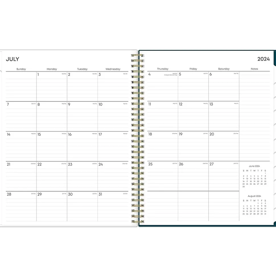 2024-2025 Blue Sky Greta 8.5" x 11" Academic Weekly & Monthly Planner, Plastic Cover, Green (136479-A25)