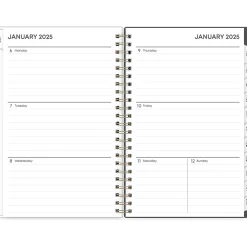 2025 Blue Sky Hadley 5" x 8" Weekly & Monthly Planner, Plastic Cover, Gray/White (150782)