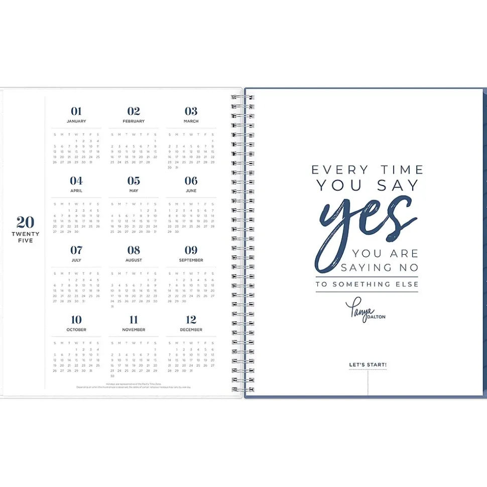 2025 Blue Sky inkWELL Press Chevy Fog 8.5" x 11" Weekly & Monthly Planner, Plastic Cover, Gray/White (147980)