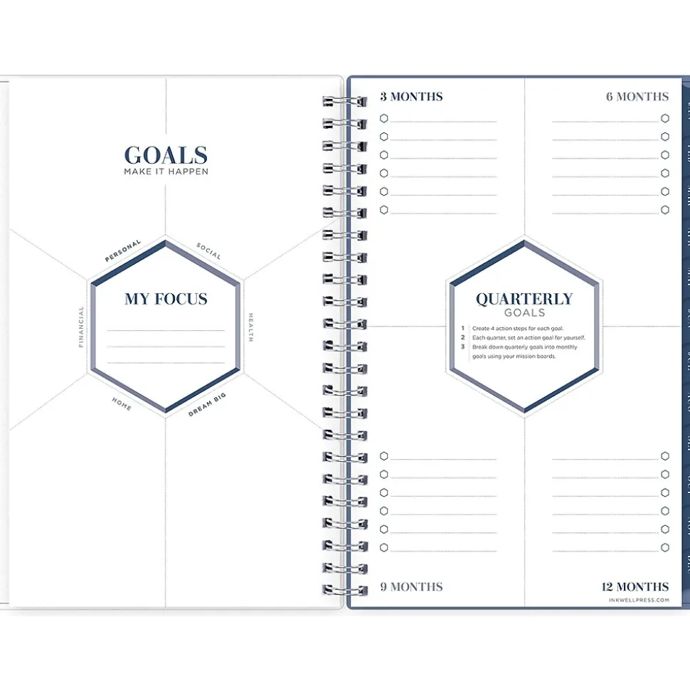 2025 Blue Sky inkWELL Press Chevy Fog 5" x 8" Weekly & Monthly Planner, Plastic Cover, Gray/White (152186)