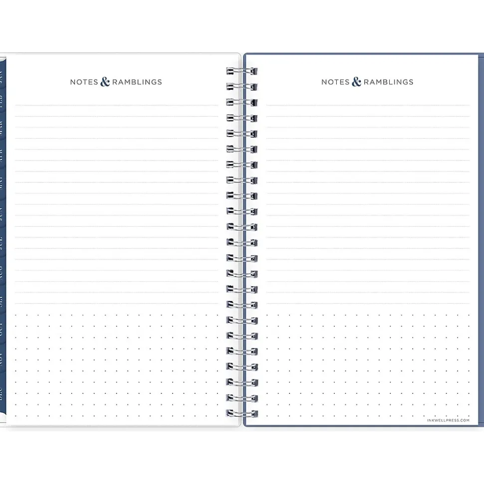 2025 Blue Sky inkWELL Press Chevy Fog 5" x 8" Weekly & Monthly Planner, Plastic Cover, Gray/White (152186)