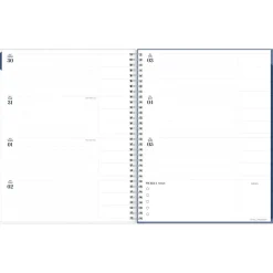 2025 Blue Sky inkWELL Press Twilight Blooms 8.5" x 11" Weekly & Monthly Planner, Plastic Cover, Blue/Yellow (152447)
