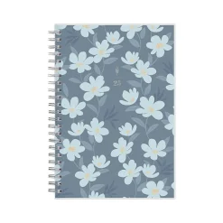 2025 Blue Sky inkWELL Press Twilight Blooms 5" x 8" Weekly & Monthly Planner, Plastic Cover, Blue/Yellow (152191)