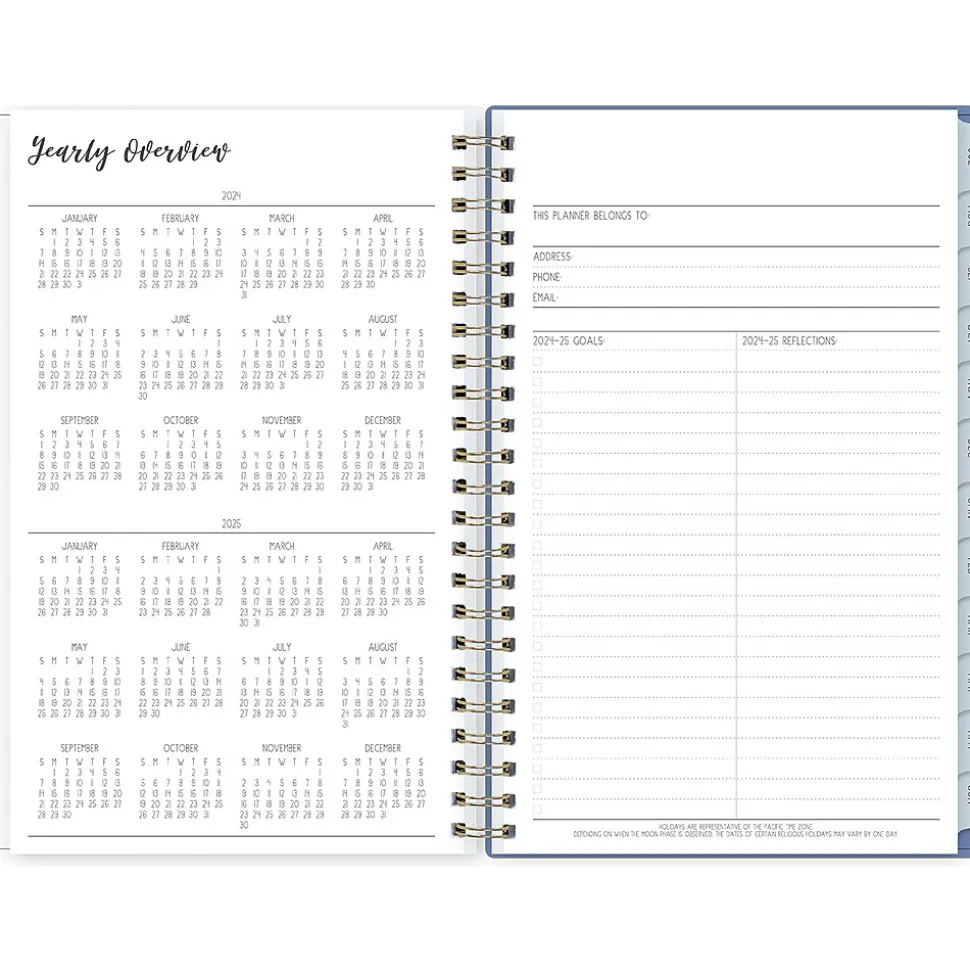 2024-2025 Blue Sky Ivory Paper Co Julieanne 5" x 8" Academic Weekly & Monthly Planner, Plastic Cover, Multicolor (146888)