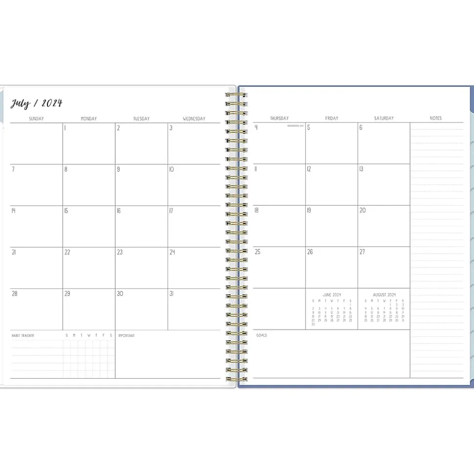 2024-2025 Blue Sky Ivory Paper Co Julieanne 8.5" x 11" Academic Weekly & Monthly Planner, Plastic Cover, Multicolor (146880)