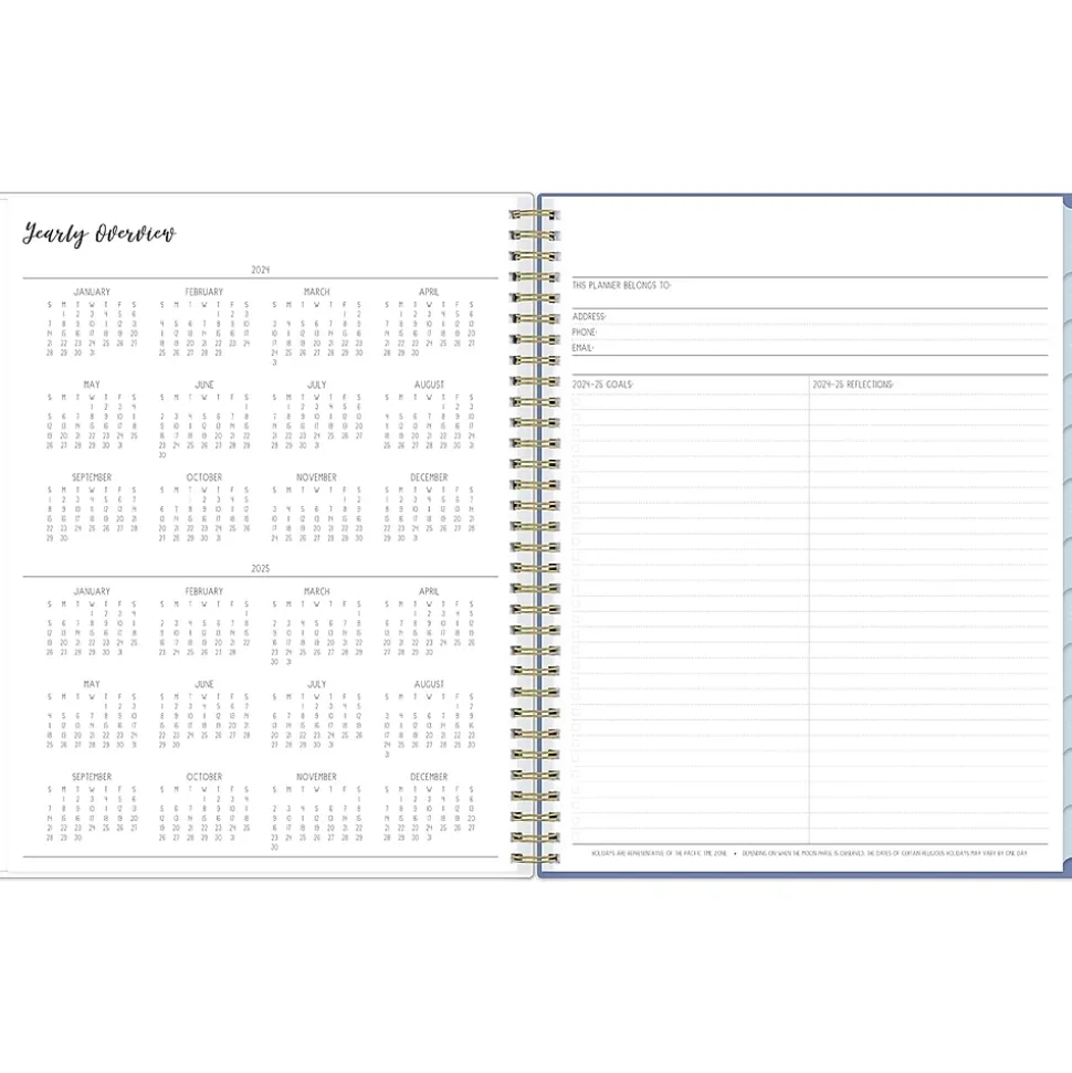 2024-2025 Blue Sky Ivory Paper Co Julieanne 8.5" x 11" Academic Weekly & Monthly Planner, Plastic Cover, Multicolor (146880)