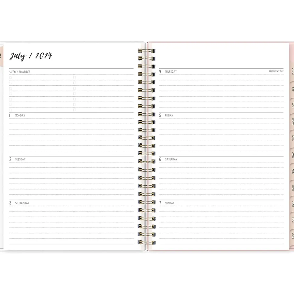 2024-2025 Blue Sky Ivory Paper Co Sammi 5.88" x 8.63" Academic Weekly & Monthly Planner, Plastic Cover, Multicolor (146884)