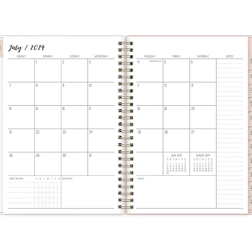2024-2025 Blue Sky Ivory Paper Co Sammi 5.88" x 8.63" Academic Weekly & Monthly Planner, Plastic Cover, Multicolor (146884)