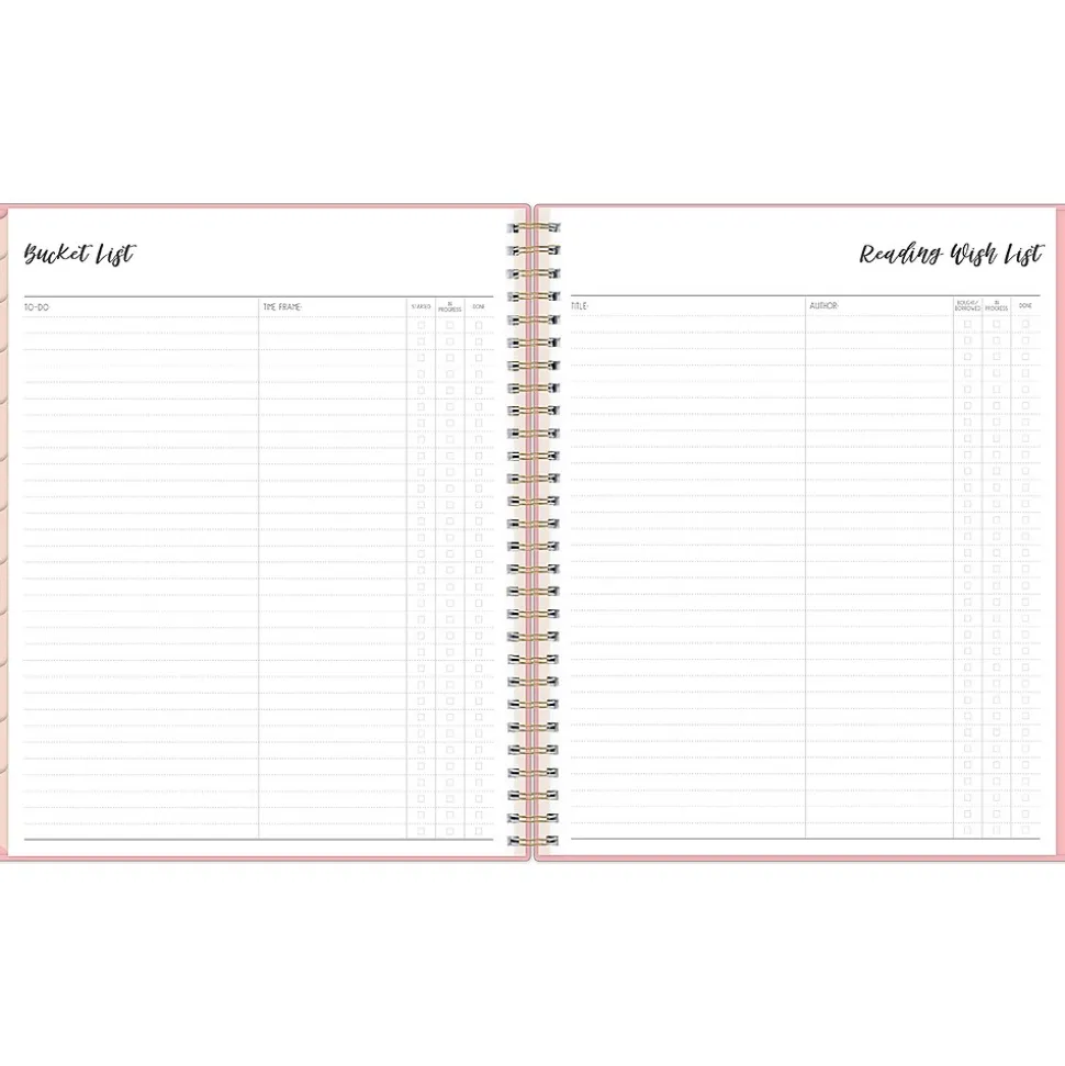 2024-2025 Blue Sky Ivory Paper Co Flamingo Pink 8" x 10" Academic Monthly Planner, Plastic Cover (146896)