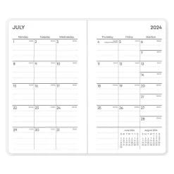 2024-2026 Blue Sky Jett 3.63" x 6.13" Academic Monthly Planner, Plastic Cover, Blue/Green (146859)
