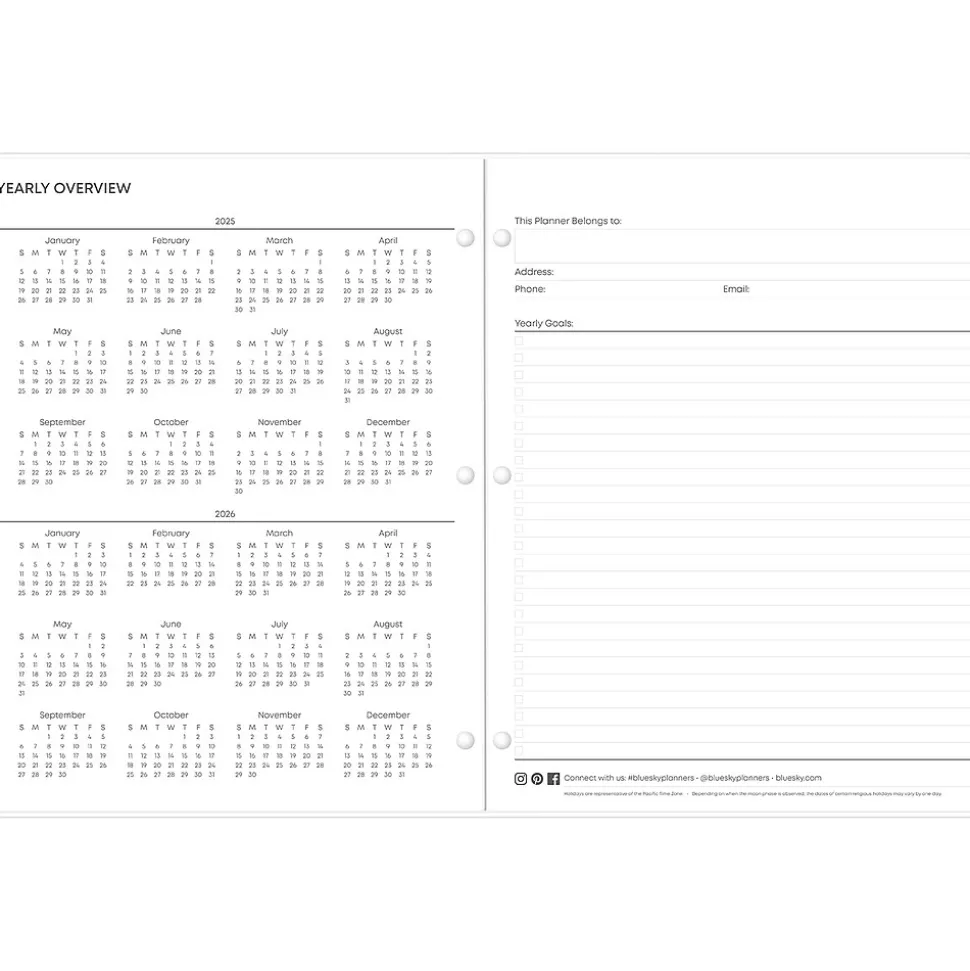 2025 Blue Sky Juno 8.5" x 11" Monthly Planner, Plastic Cover, Pink (152266)