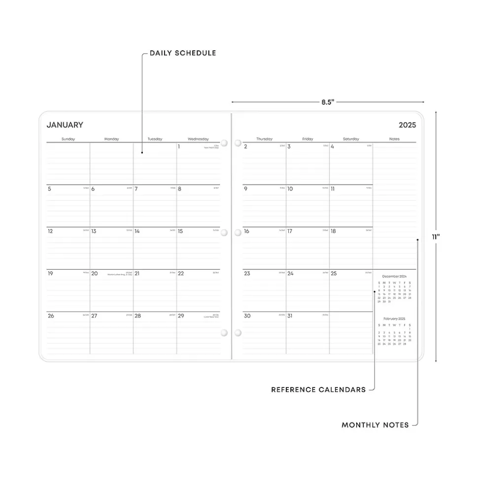 2025 Blue Sky Juno 8.5" x 11" Monthly Planner, Plastic Cover, Pink (152266)