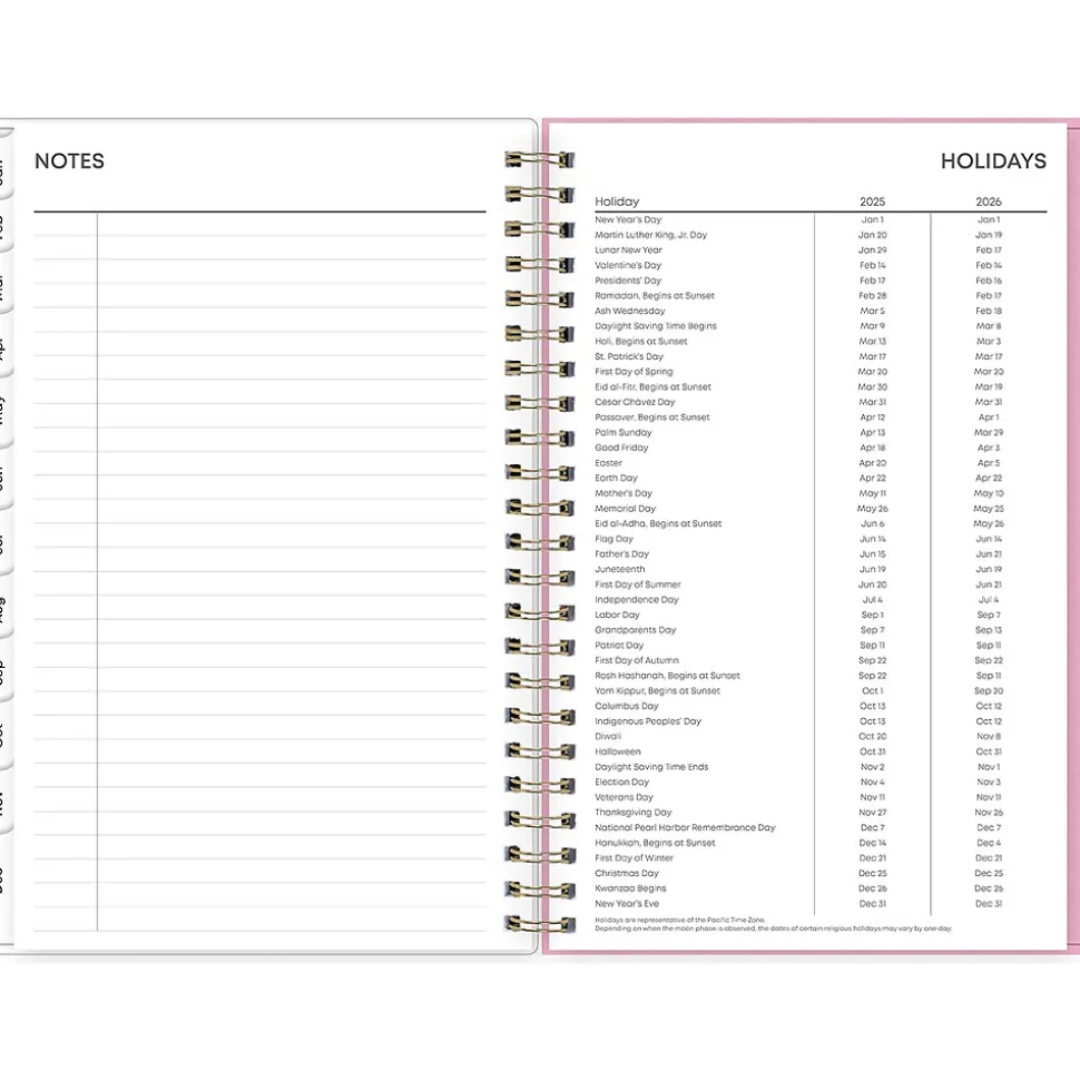 2025 Blue Sky Juno Pink 5" x 8" Weekly & Monthly Planner, Plastic Cover, Multicolor (152265)