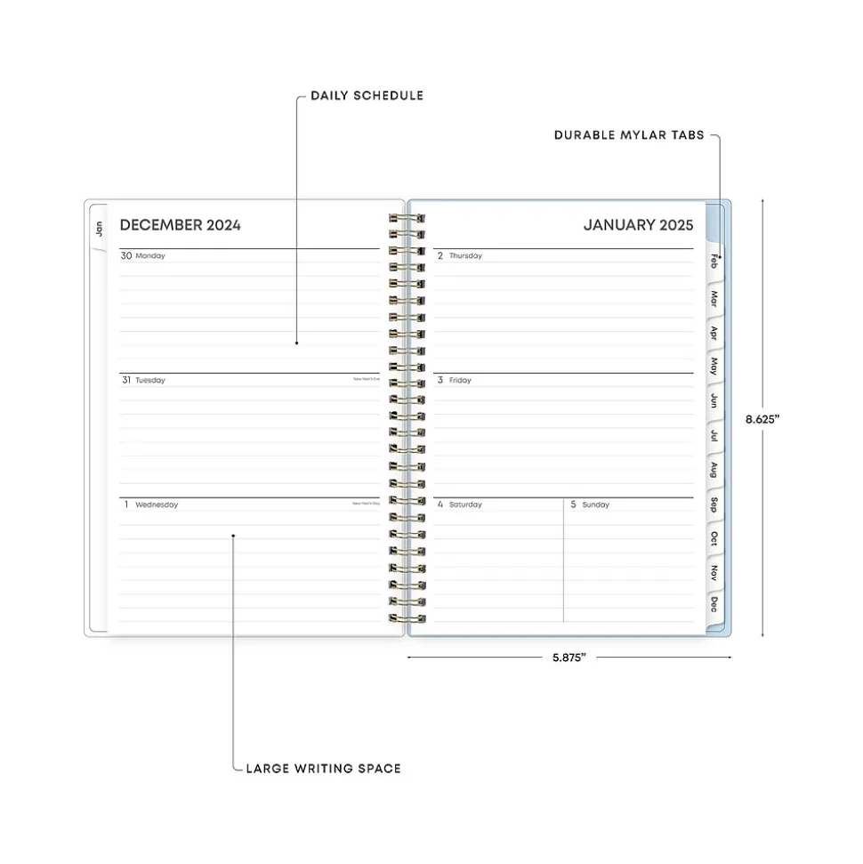 2025 Blue Sky Kiera 5.88" x 8.63" Weekly & Monthly Planner, Plastic Cover, Multicolor (152469)
