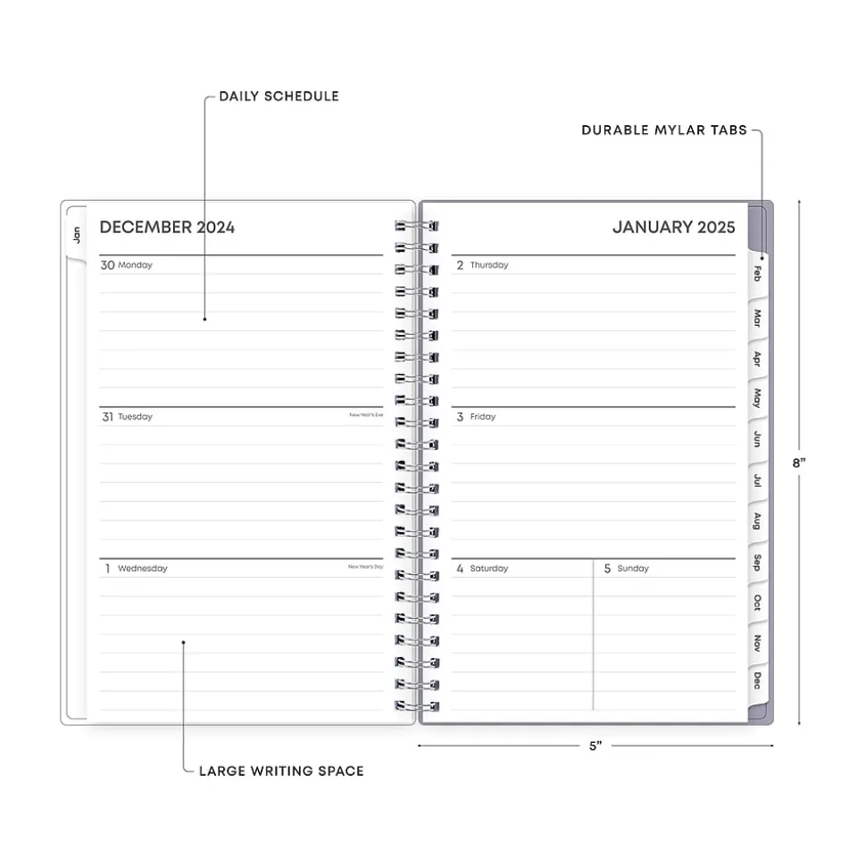 2025 Blue Sky Laila 5" x 8" Weekly & Monthly Planner, Plastic Cover, Multicolor (137276-25)