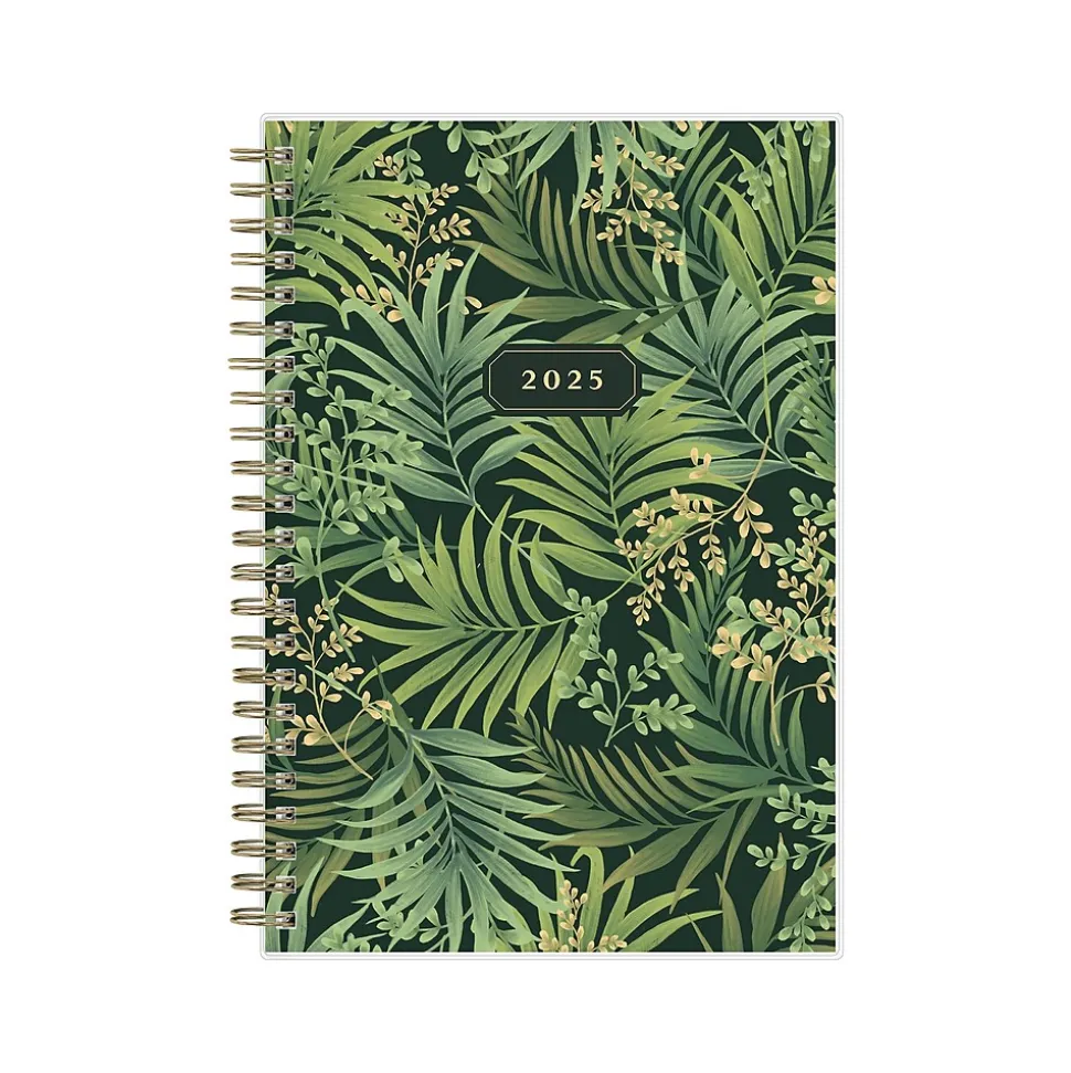 2025 Blue Sky Laina Dark 5" x 8" Weekly & Monthly Planner, Plastic Cover, Green/Black (148233)
