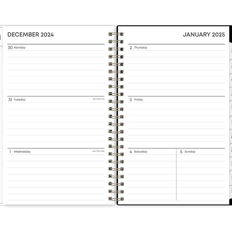 2025 Blue Sky Laina Dark 5" x 8" Weekly & Monthly Planner, Plastic Cover, Green/Black (148233)