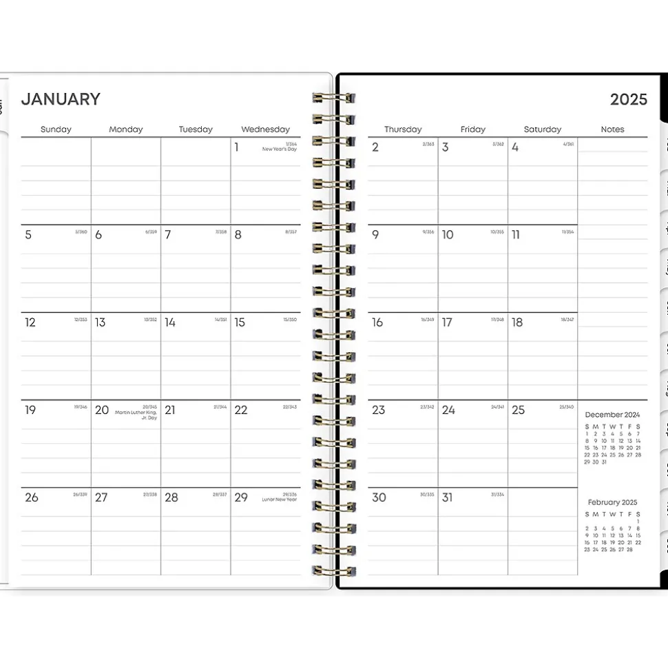 2025 Blue Sky Laina Dark 5" x 8" Weekly & Monthly Planner, Plastic Cover, Green/Black (148233)
