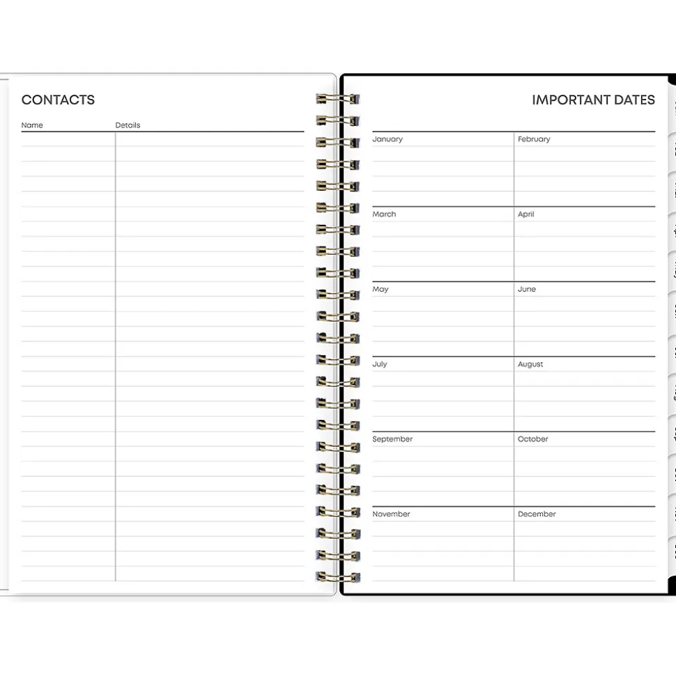 2025 Blue Sky Laina Dark 5" x 8" Weekly & Monthly Planner, Plastic Cover, Green/Black (148233)