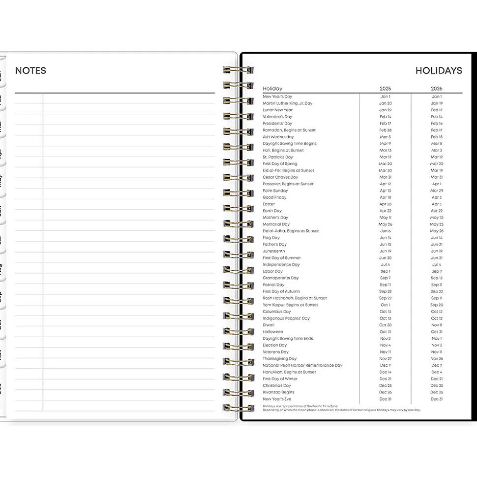 2025 Blue Sky Laina Dark 5" x 8" Weekly & Monthly Planner, Plastic Cover, Green/Black (148233)