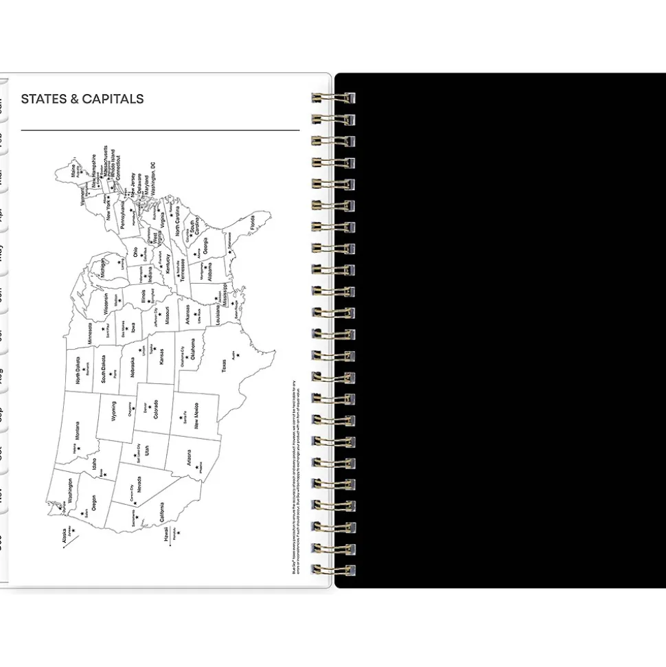 2025 Blue Sky Laina Dark 5" x 8" Weekly & Monthly Planner, Plastic Cover, Green/Black (148233)