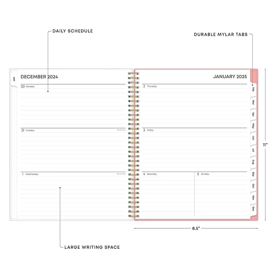 2025 Blue Sky Lanissa 8.5" x 11" Weekly & Monthly Planner, Plastic Cover, Multicolor (152255)