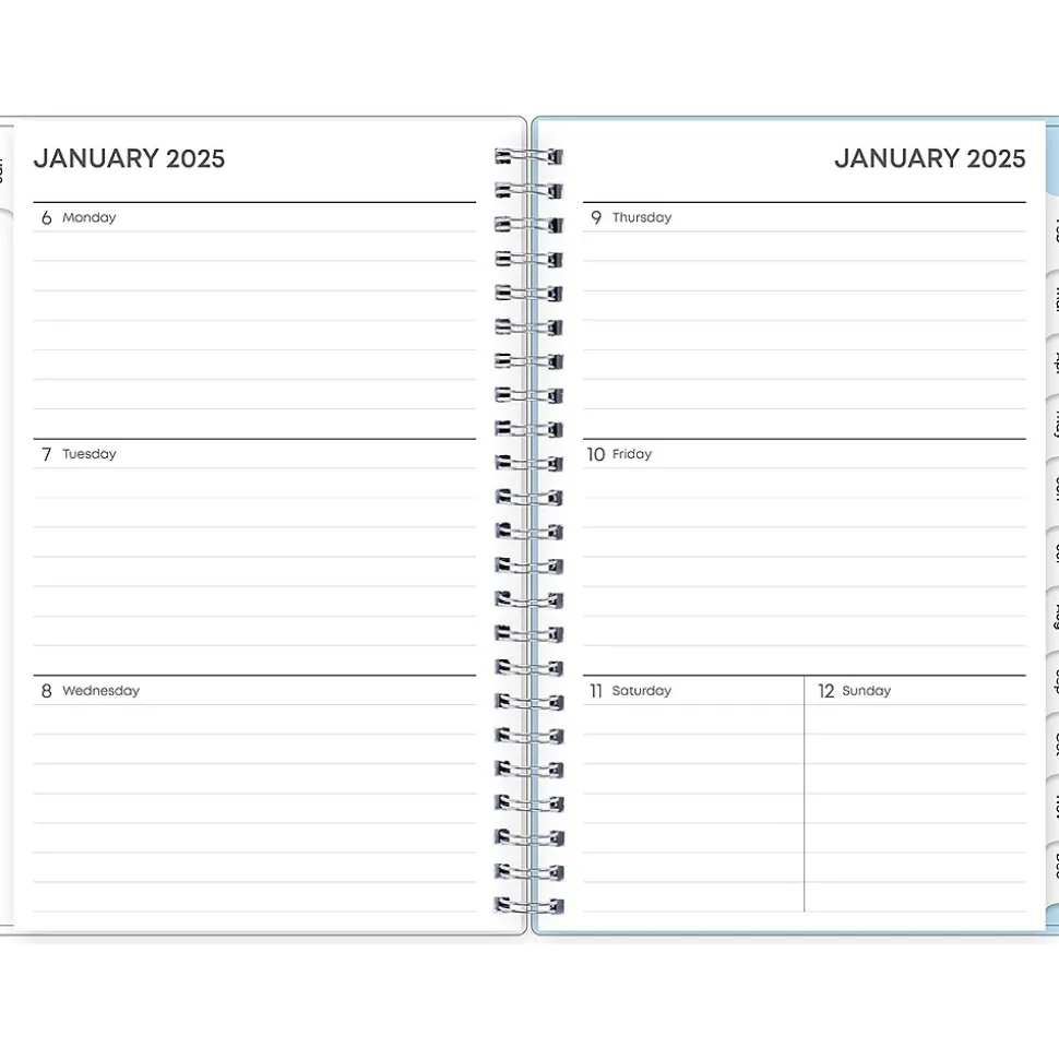 2025 Blue Sky Larah Blue 5" x 8" Weekly & Monthly Planner, Plastic Cover, Multicolor (152264)