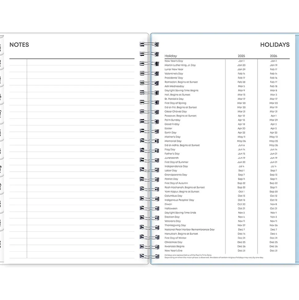 2025 Blue Sky Larah Blue 5" x 8" Weekly & Monthly Planner, Plastic Cover, Multicolor (152264)