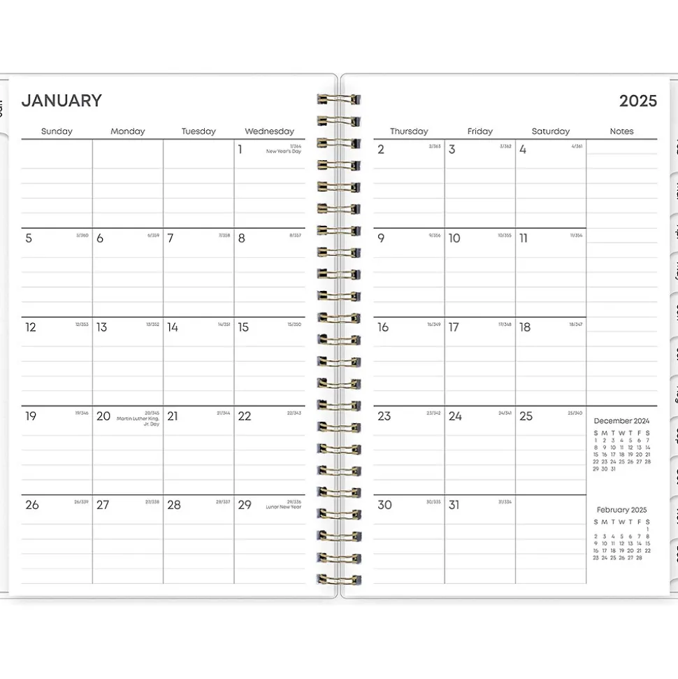 2025 Blue Sky Laurel 5" x 8" Weekly & Monthly Planner, Plastic Cover, Multicolor (135895-25)