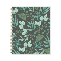 2025 Blue Sky Leafy Lounge 8.5" x 11" Weekly & Monthly Planner, Plastic Cover, Green/Gray (147930)