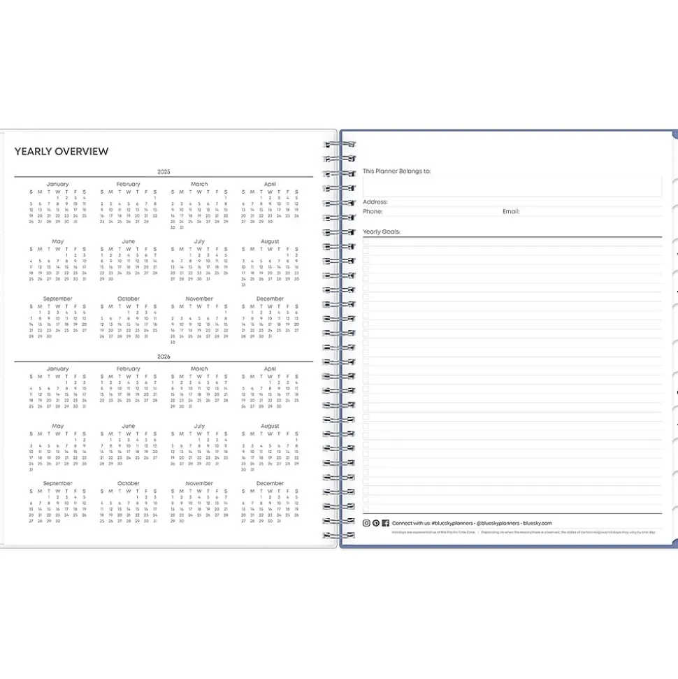 2025 Blue Sky Lindley 8" x 10" Monthly Planner, Plastic Cover, Multicolor (101582-25)
