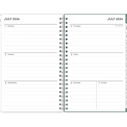 2024-2025 Blue Sky Maquilla 5" x 8" Academic Weekly & Monthly Planner, Plastic Cover, Mint Green/White (144966)