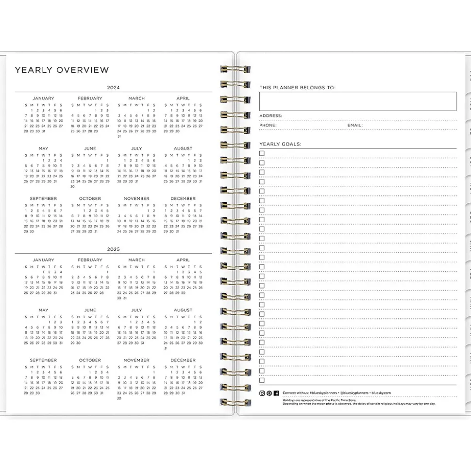 2024-2025 Blue Sky Multicolor Smoke 5" x 8" Academic Weekly & Monthly Planner (133682-A25)