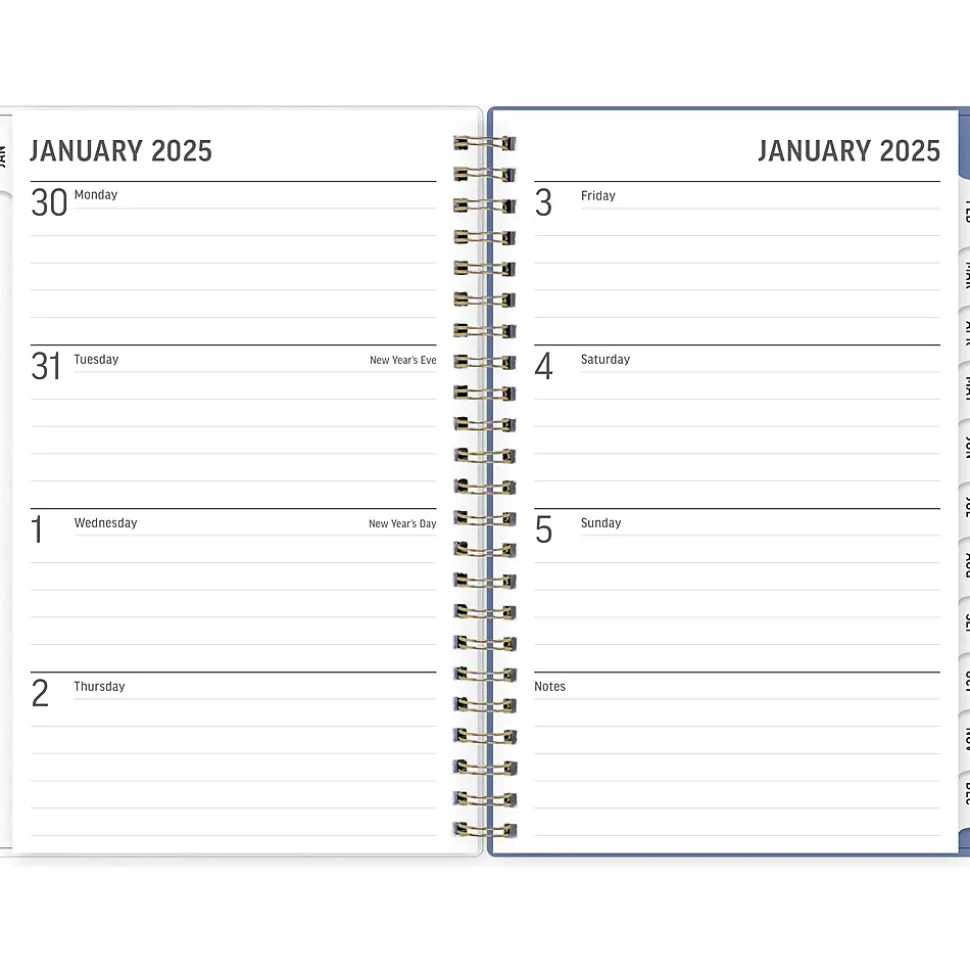 2025 Blue Sky Nalakina 5" x 8" Weekly & Monthly Planner, Plastic Cover, Blue (152240)