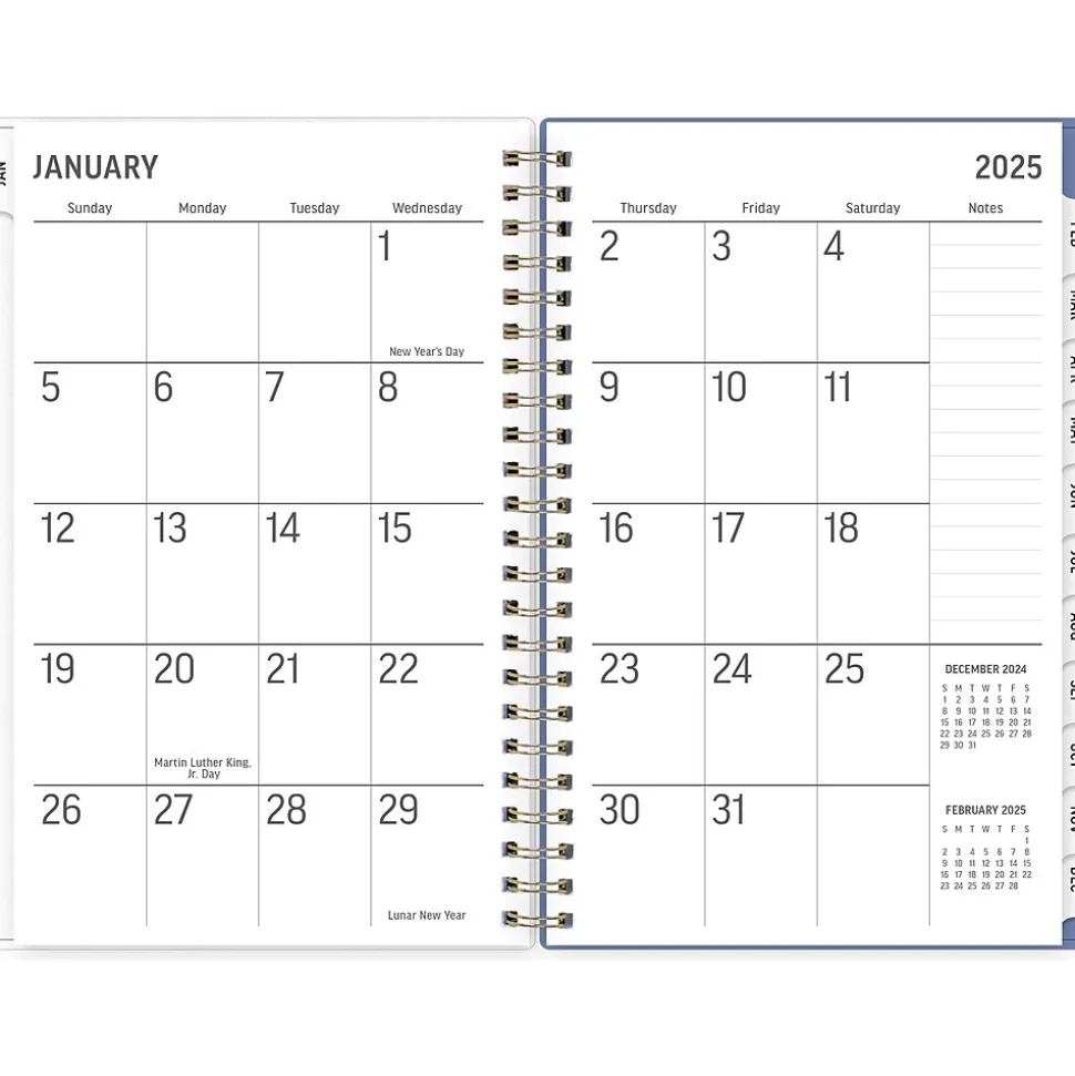 2025 Blue Sky Nalakina 5" x 8" Weekly & Monthly Planner, Plastic Cover, Blue (152240)