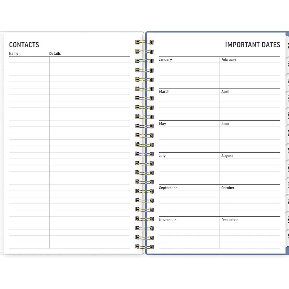 2025 Blue Sky Nalakina 5" x 8" Weekly & Monthly Planner, Plastic Cover, Blue (152240)