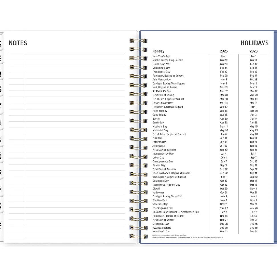 2025 Blue Sky Nalakina 5" x 8" Weekly & Monthly Planner, Plastic Cover, Blue (152240)